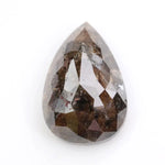 pear cut, brown natural loose diamond, teardrop pear cut rustic diamond featuring a translucent clear crown.
