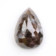 pear cut, brown natural loose diamond, teardrop pear cut rustic diamond featuring a translucent clear crown.