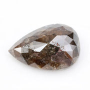 pear cut, brown natural loose diamond, teardrop pear cut rustic diamond featuring a translucent clear crown.