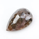 pear cut, brown natural loose diamond, teardrop pear cut rustic diamond featuring a translucent clear crown.