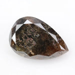 pear cut, brown natural loose diamond, teardrop pear cut rustic diamond featuring a translucent clear crown.