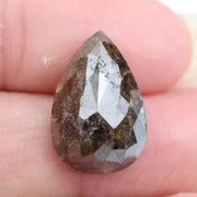 pear cut, brown natural loose diamond, teardrop pear cut rustic diamond featuring a translucent clear crown.