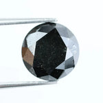 3.57 Ct Authentic Natural Black Diamond Round Cut Loose for Luxury Engagement Rings and Jewelry