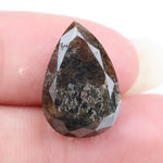 pear cut, brown natural loose diamond, teardrop pear cut rustic diamond featuring a translucent clear crown.