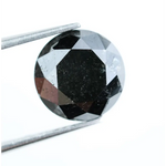 3.57 Ct Authentic Natural Black Diamond Round Cut Loose for Luxury Engagement Rings and Jewelry