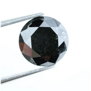 3.57 Ct Authentic Natural Black Diamond Round Cut Loose for Luxury Engagement Rings and Jewelry