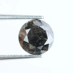 1.22 Ct Natural Black Diamond Round Brilliant Cut Loose Stone for Custom Jewelry and Timeless Engagement Rings