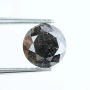 1.22 Ct Natural Black Diamond Round Brilliant Cut Loose Stone for Custom Jewelry and Timeless Engagement Rings