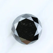 2.31 Ct natural black diamond round cut loose gemstone, deep black color faceted diamond for engagement ring, custom jewelry making, bold statement diamond, high quality loose black diamond stone for luxury design
