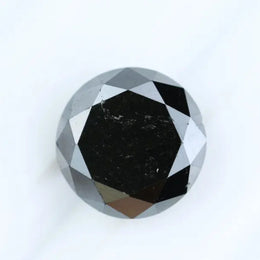 2.31 Ct natural black diamond round cut loose gemstone, deep black color faceted diamond for engagement ring, custom jewelry making, bold statement diamond, high quality loose black diamond stone for luxury design
