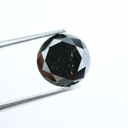 2.31 Ct natural black diamond round cut loose gemstone, deep black color faceted diamond for engagement ring, custom jewelry making, bold statement diamond, high quality loose black diamond stone for luxury design
