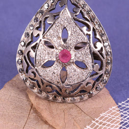 Round Cut Ruby Art Deco Ring