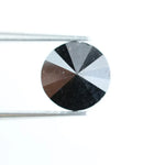2.31 Ct natural black diamond round cut loose gemstone, deep black color faceted diamond for engagement ring, custom jewelry making, bold statement diamond, high quality loose black diamond stone for luxury design
