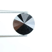 2.31 Ct natural black diamond round cut loose gemstone, deep black color faceted diamond for engagement ring, custom jewelry making, bold statement diamond, high quality loose black diamond stone for luxury design
