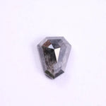 Natural grey diamond shield cut diamond, lab grown vs natural diamond side by side, salt and pepper diamond jewelry, grey diamond necklace, grey diamond.