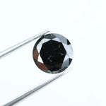 1.41 Ct natural black round shape diamond loose stone, deep black faceted diamond for custom jewelry making, bold engagement ring gemstone, high quality genuine black diamond for unique fine jewelry design