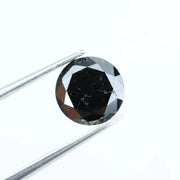1.41 Ct natural black round shape diamond loose stone, deep black faceted diamond for custom jewelry making, bold engagement ring gemstone, high quality genuine black diamond for unique fine jewelry design