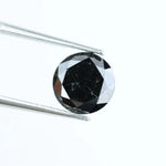 1.41 Ct natural black round shape diamond loose stone, deep black faceted diamond for custom jewelry making, bold engagement ring gemstone, high quality genuine black diamond for unique fine jewelry design