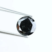 1.41 Ct natural black round shape diamond loose stone, deep black faceted diamond for custom jewelry making, bold engagement ring gemstone, high quality genuine black diamond for unique fine jewelry design