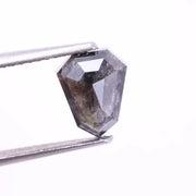 Natural grey diamond shield cut diamond, lab grown vs natural diamond side by side, salt and pepper diamond jewelry, grey diamond necklace, grey diamond.