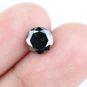 1.41 Ct natural black round shape diamond loose stone, deep black faceted diamond for custom jewelry making, bold engagement ring gemstone, high quality genuine black diamond for unique fine jewelry design