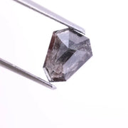 Natural grey diamond shield cut diamond, lab grown vs natural diamond side by side, salt and pepper diamond jewelry, grey diamond necklace, grey diamond.