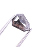Natural grey diamond shield cut diamond, lab grown vs natural diamond side by side, salt and pepper diamond jewelry, grey diamond necklace, grey diamond.