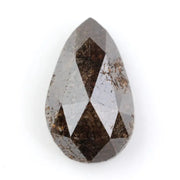pear cut, brown color, natural loose diamond, in a vintage style rose cut pear shape, perfect for alternative art deco engagement rings.