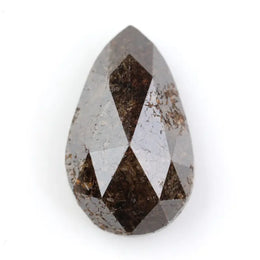 pear cut, brown color, natural loose diamond, in a vintage style rose cut pear shape, perfect for alternative art deco engagement rings.