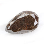 pear cut, brown color, natural loose diamond, in a vintage style rose cut pear shape, perfect for alternative art deco engagement rings.