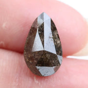 pear cut, brown color, natural loose diamond, in a vintage style rose cut pear shape, perfect for alternative art deco engagement rings.
