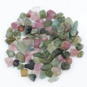 Natural rough tourmaline crystals multiple colors lot with green pink blue yellow and multicolor gemstones