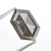 hexagon cut black loose natural diamond ring and natural diamond engagement ring
