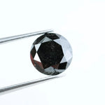 2.17 Ct real natural black diamond round cut loose gemstone, deep black faceted diamond for custom jewelry, luxury ring stone, bold statement genuine black diamond for fine jewelry making