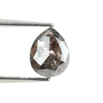 0.82 Ct Pear Cut Black Grey Natural Diamond Soft Tone Elegant Loose Diamond for Jewelry