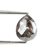 0.82 Ct Pear Cut Black Grey Natural Diamond Soft Tone Elegant Loose Diamond for Jewelry