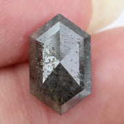 hexagon cut black loose natural diamond ring and natural diamond engagement ring