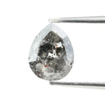 0.82 Ct Pear Cut Black Grey Natural Diamond Soft Tone Elegant Loose Diamond for Jewelry