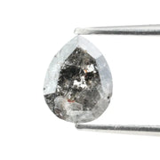 0.82 Ct Pear Cut Black Grey Natural Diamond Soft Tone Elegant Loose Diamond for Jewelry