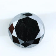 1.73 Ct genuine natural black diamond round cut loose gemstone, deep black faceted diamond for designer jewelry, bold statement stone for custom rings, high quality natural black diamond for fine jewelry making