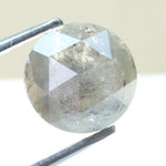 Grey 1.36 carat round rose cut natural diamond with fancy cut, unique rustic salt and pepper appearance, ideal for custom ring design and bespoke jewelry creation