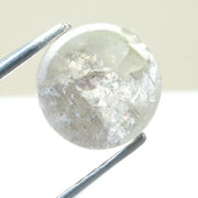 Grey 1.36 carat round rose cut natural diamond with fancy cut, unique rustic salt and pepper appearance, ideal for custom ring design and bespoke jewelry creation