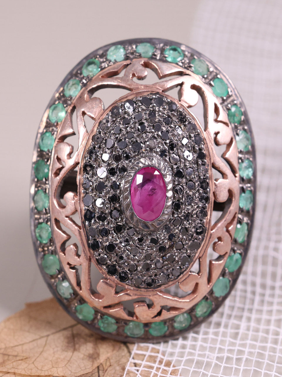 Oval Cut Ruby Gemstone Wedding Ring