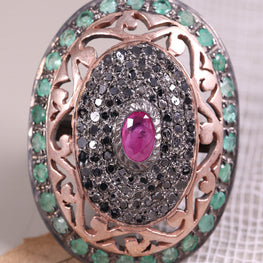 Oval Cut Ruby Gemstone Wedding Ring