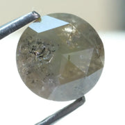 0.67 Ct earthy  grey round diamond, rustic rose cut natural loose salt and pepper diamond for custom jewelry design