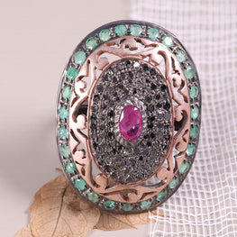 Oval Cut Ruby Gemstone Wedding Ring