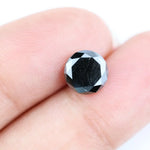 1.73 Ct genuine natural black diamond round cut loose gemstone, deep black faceted diamond for designer jewelry, bold statement stone for custom rings, high quality natural black diamond for fine jewelry making