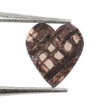 brown color lab grown torras diamond heart design