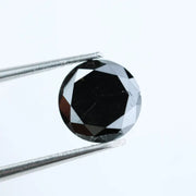 1.73 Ct genuine natural black diamond round cut loose gemstone, deep black faceted diamond for designer jewelry, bold statement stone for custom rings, high quality natural black diamond for fine jewelry making