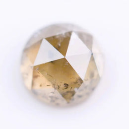 0.52 Ct round rose cut fancy light yellow natural diamond loose gemstone for fine jewelry making and custom engagement ring designs